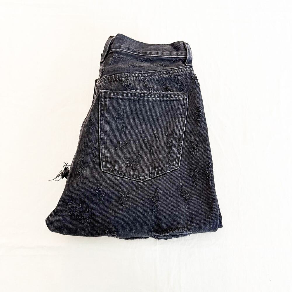 AGOLDE Criss Cross Straight Black Denim Ripped Jeans Size 27